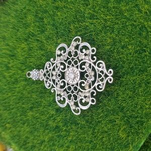 Elegant Silver Filigree Pendant P328
